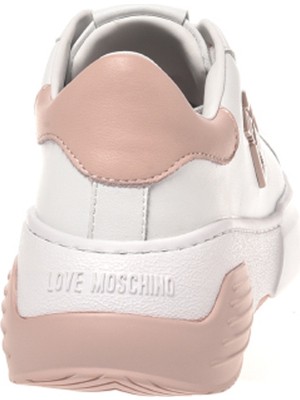 Love Moschino Beyaz - Pembe Kadın Deri Sneaker Ja15105G1Hıa110E