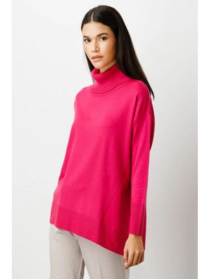 On Oversize Boğazlı Triko Kazak - Minimalist Kadın