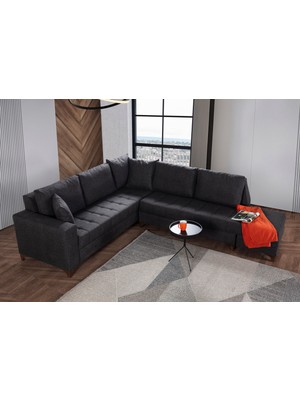 Perla Sofa Lehon Köşe Takımı Antrasit