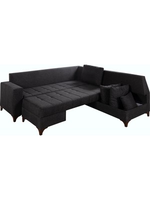 Perla Sofa Lehon Köşe Takımı Antrasit