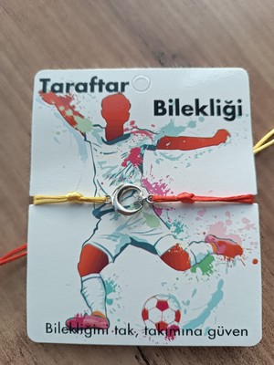 Blotch Asansörlü Icardi Ayyıldızlı Sarı Kırmızı Cimbom Makrome Zirkon Taşlı Bileklik