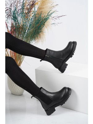 Osso Deri Siyah Kadın Düz Bot 212127202