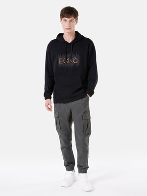 Colin's Regular Fit Baskılı Siyah Erkek Sweatshirt