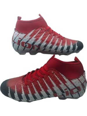 Free Lion  Erkek Çocuk Siyah-Kırmızı  Çoraplı Krampon Futbol Ayakkabısı Frlıon639-10