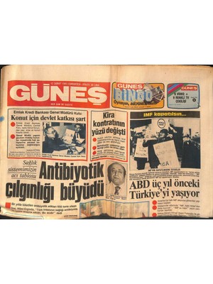 Güneş Gazetesi 12 Şubat 1983 - Emel Sayın Ile Mehmet Ekşi Bir Araya Geldi - Abdde Üç Yıl Önce Türkiyenin Yaşadıklarını Yaşıyor GZ132338