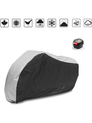 Autolion Mondial 125 Mc Roadracer  (Gri-Siyah) Motosiklet Brandası Arka Çanta Uyumlu