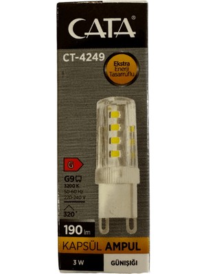 Cata CT-4249 3W 3200K (Günışığı) G9 Duylu Kapsül LED Ampul (2 Adet)