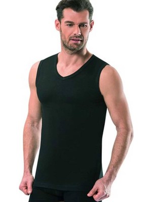 Tutku Ribana Spor V Yaka Erkek Fanila 401 | Siyah