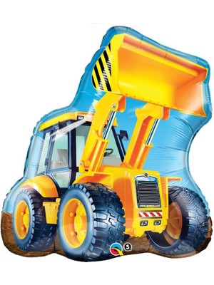 Patladı Gitti Kepçe Folyo Balon  82×69 cm Inşaat Temalı Parti Malzemesi