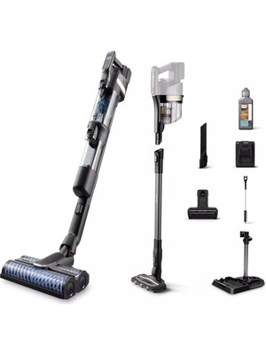 Philips Aqua  3'ü 1 Arada Islak & Kuru Moplu, Kendi Kendini Temizleme Özellikli Ultra Premium Kablosuz Dikey Süpürge - Luciole Beyaz Lambader Hediye!