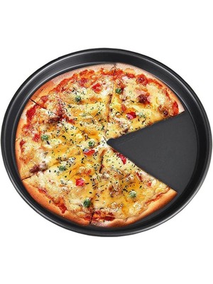 abnturk Greblon 32CM Teflon Pizza Tepsisi Yanmaz Yapıştırmaz En Sağlıklı Sığ Kenar Krep Pizza Pişirme Kalıbı