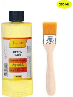 Dünya Magnet Ağartılmış Rafine Keten Yağı 250 Ml. Resim Yağı + Fırça