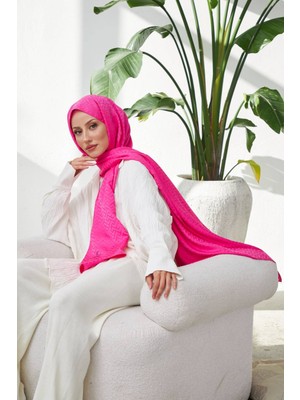 İpekhan LEGO Desen Ipeksi Jakar Şal Fuşya 9004-20