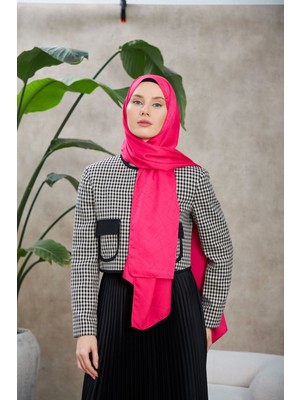 İpekhan Line Leola Desen Ipeksi Jakar Şal Pembe 9009-01