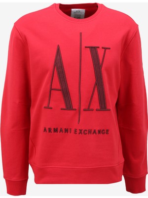 Armani Exchange Bisiklet Yaka Kırmızı Erkek Sweatshırt 8nzmpa 44AE Lıpstıck Red/vıneyar