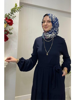 Rabia Şamlı Asil Lacivert Elbise