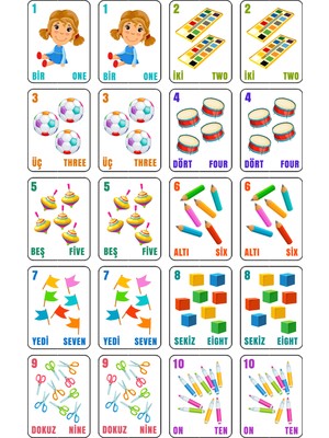 Notpa 20 Parça Sayılar Serisi Zeka Kartları Eşleştirme Oyunu Hafıza Kartı Ahşap Eğitici Puzzle