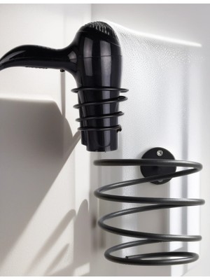 Transformacion Metal Fön Askısı Siyah Renkli Metal Malzeme ile Şık Tasarım ve Kullanım Kolaylığı