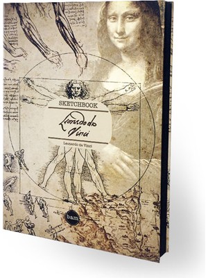 Bam 14,8X21 Lastikli Defter Siyah Yaprak-Leonardo Da Vinci