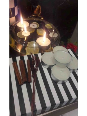 Iv Candles 6'lı Beyaz Maxi Büyük Boy Tealight Teneke Mum