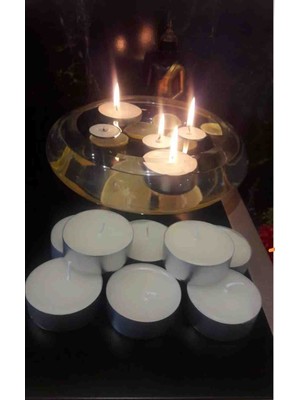 Iv Candles 6'lı Beyaz Maxi Büyük Boy Tealight Teneke Mum