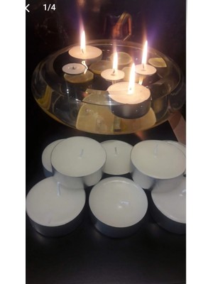 Iv Candles 6'lı Beyaz Maxi Büyük Boy Tealight Teneke Mum