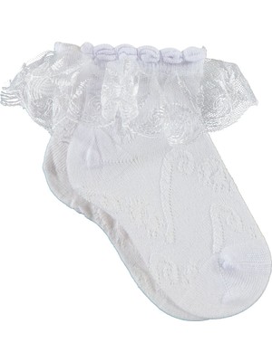 Katamino Kız Çocuk Soket Çorap 3-9 Yaş Beyaz
