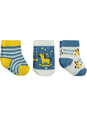 Civil Baby Erkek Bebek 3'lü Çorap Set 0-24 Ay Indigo