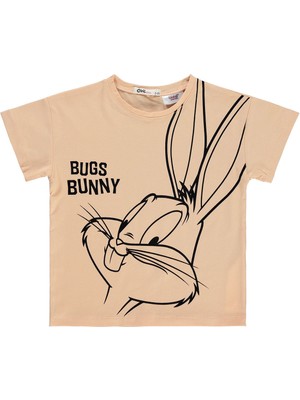 Bugs Bunny Kız Çocuk Tişört 2-5 Yaş Şeftali