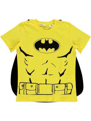 Batman Erkek Çocuk Pelerinli Tişört 10-13 Yaş Sarı