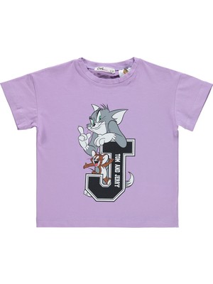 Tom ve Jerry Kız Çocuk Tişört 2-5 Yaş Lila