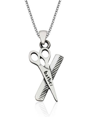 KENPAZAR Miku Design 925 Ayar Gümüş Berber Erkek Kolye