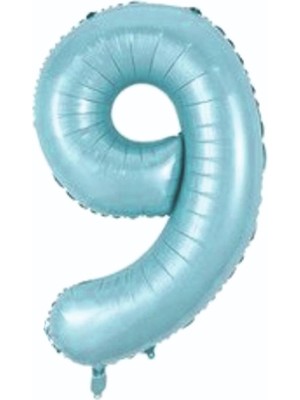 Kidspartim 9 Rakam Açık Mavi Folyo Balon 76 cm