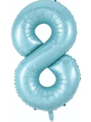 Kidspartim 8 Rakam Açık Mavi Folyo Balon 76 cm