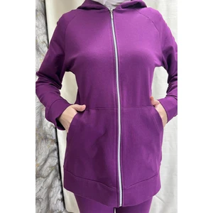 Burcu Tesettür ​kapşonlu Cep Detayli Eşofman Takımı BRC1602 Mor