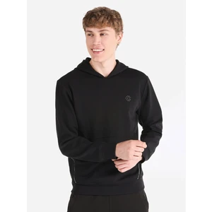 Regular Fit Baskılı Kapüşonlu Siyah Erkek Sweatshirt