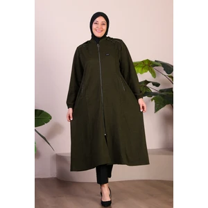 Kadin Buyuk Beden Kapşonlu Kislik Kap Kaban