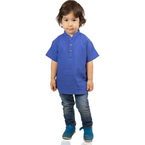 Eliş Şile Bezi Kısa Kol  Bodrum Erkek Çocuk T-Shirt Saks