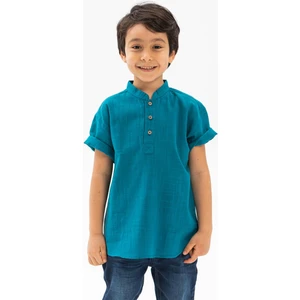Eliş Şile Bezi Kısa Kol  Bodrum Erkek Çocuk T-Shirt Petrol