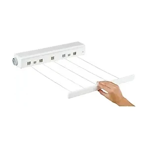 5 ipli, 4.2 Metre  BEYAZ ÇEK AS, Otomatik Çamaşır Askısı, Açılır Kapanır Çamaşır Kurutmalık