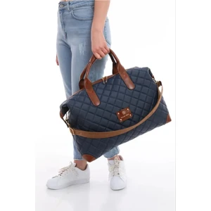 Çanta Trend Miami Polo Büyük Boy Baskılı Siyah Valiz Tarzı El ve Omuz Çantası