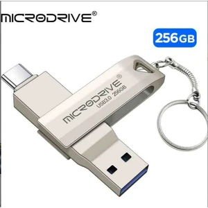 256GB.Type-C ve Usb 3.0 Hızlı Usb Flash Bellek Otg Çift Girişli Metal Sağlam ve Orjinal