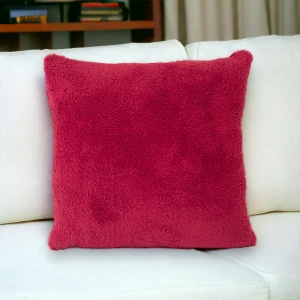 Sk Home Çift Taraflı Kuzu Peluş Teddy Puffy Polar Dekoratif Hediyelik Kırlent Kılıfı(Puffy-05)