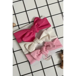Bebeci Kız Bebek Üçlü Ribana Saç Bandı