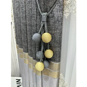 Nivemes Home Nivemeshome Antrasit-Gold Sarım 6 Toplu Tavan Toplama Braçol