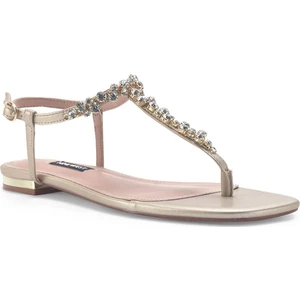 Nine West Zulen 3fx Altın Kadın Düz Sandalet