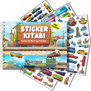 Tekrar Kullanılabilir (Sök Tak) Sticker Kitabı - Taşıtlar ile Maceraya Yolculuk (6 Sayfa Sticker)