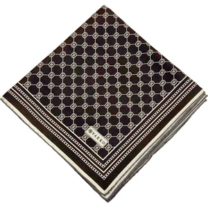 Monogram Tivil Ipek Eşarp 30008898-KOYU Kahve Ekru