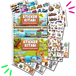 Sticker Kitabı Hayvanlar ve Yaşam Alanları - Taşıtlar ile Yolculuk 2'li Set