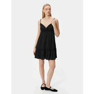 Y24 4Sak80010Ek 999 Siyah Kadın Elastan Jersey Elbise